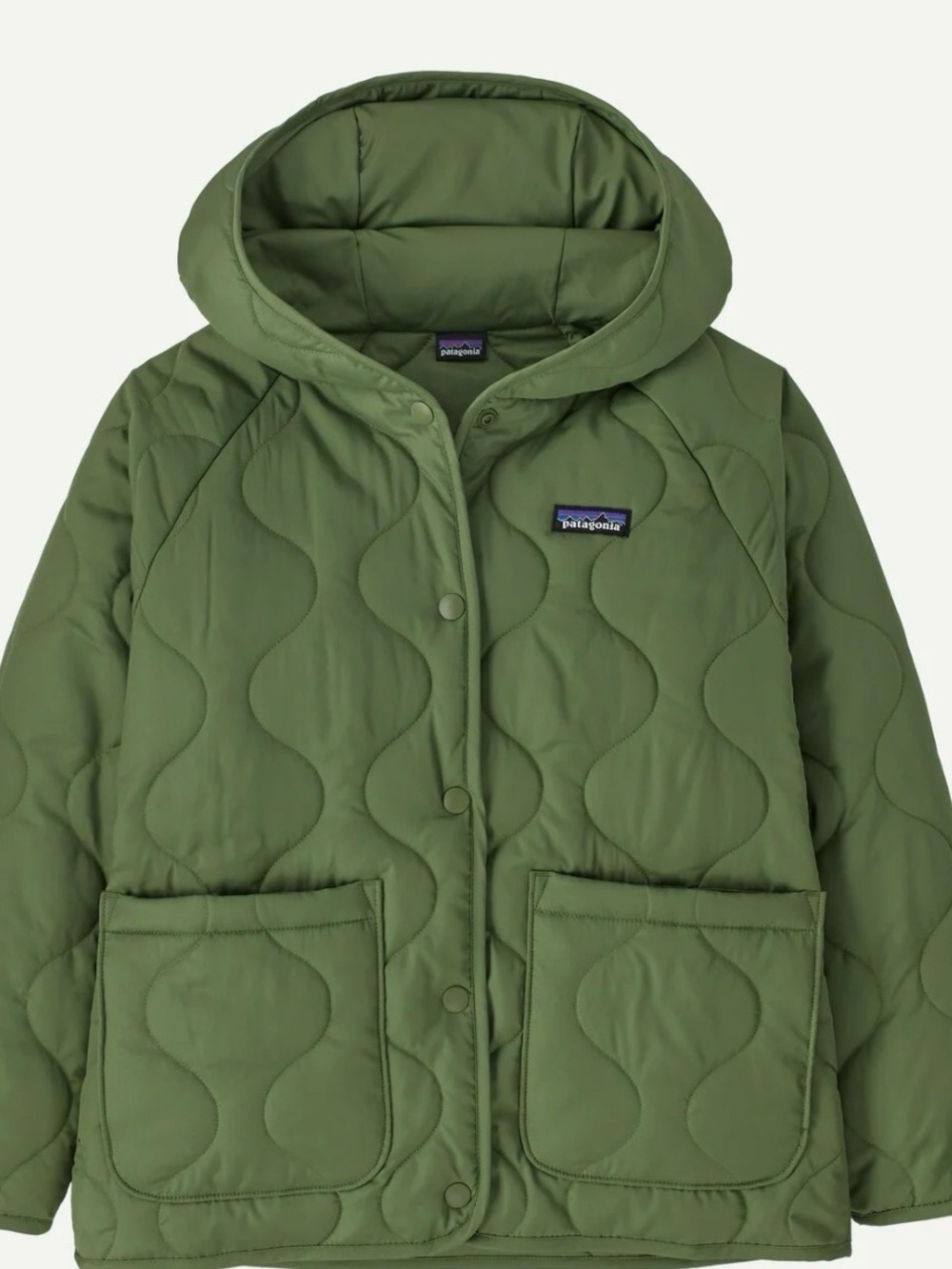 Patagonia Olive Green Quilted Hooded Puffer Jacket